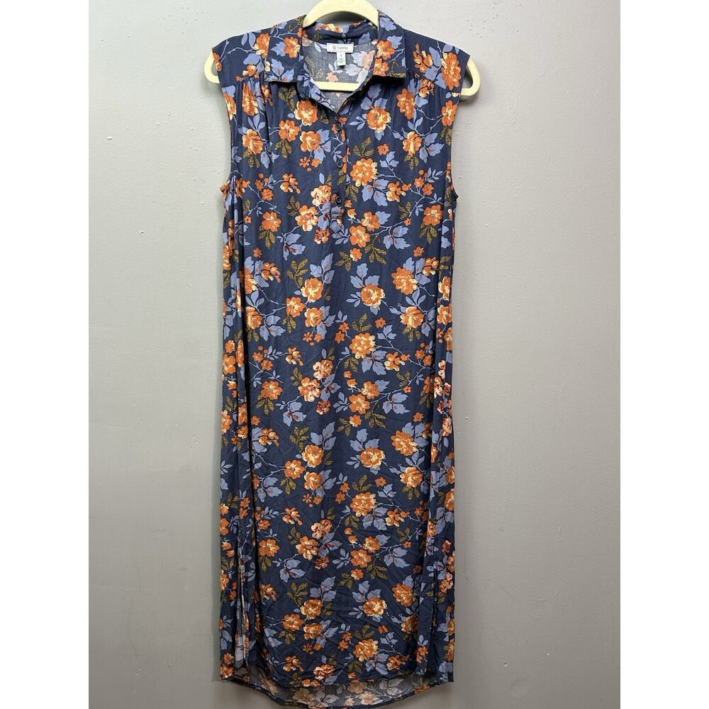 Susina Shirt Dress Womens Small Sleeveless Casual Blue Summer Flowy Relaxed